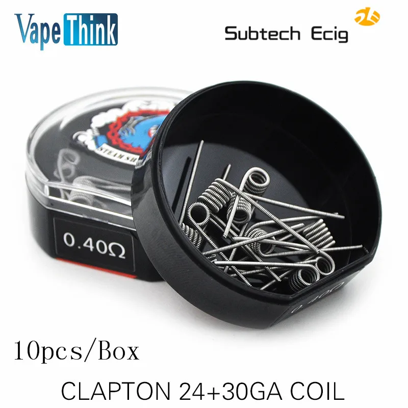 

10pcs/box Original 20pcs/lot CLAPTON COIL Pre-build Heating Wire HEATING WIRE FOR RBA/RDA/RTA tank DIY vaporizer vape
