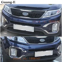 Di alta Qualità Per Kia Sorento 2013-2014 del corpo di automobile anteriore nebbia della lampada della luce rivelatore telaio ABS Chrome trim bastoni parti di 4 pcs