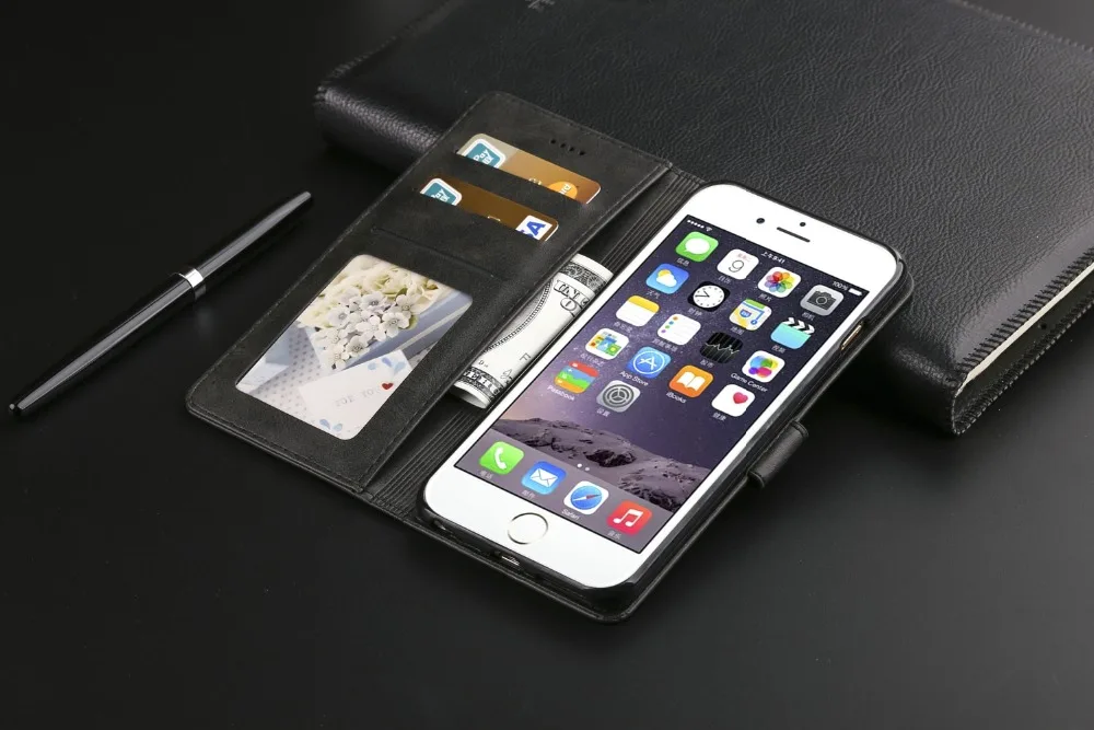 Роскошный кожаный чехол-бумажник для iPhone 6 S 7 8 Plus X XS Max XR 11 Pro Max слот для карт флип-чехол для iPhone 6 S 7plus 8plus