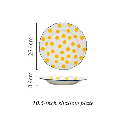 EECAMAIL Японский творческий керамическая посуда блюдо рисовая лапша бытовой набор посуды салатник - Цвет: 10-inch plate