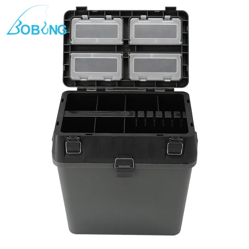 

Bobing Fishing Tackle Box With Strap Large Capacity Fishing Lures Takcle Tool Accessories Storage Case Seat Box 380x230x390mm