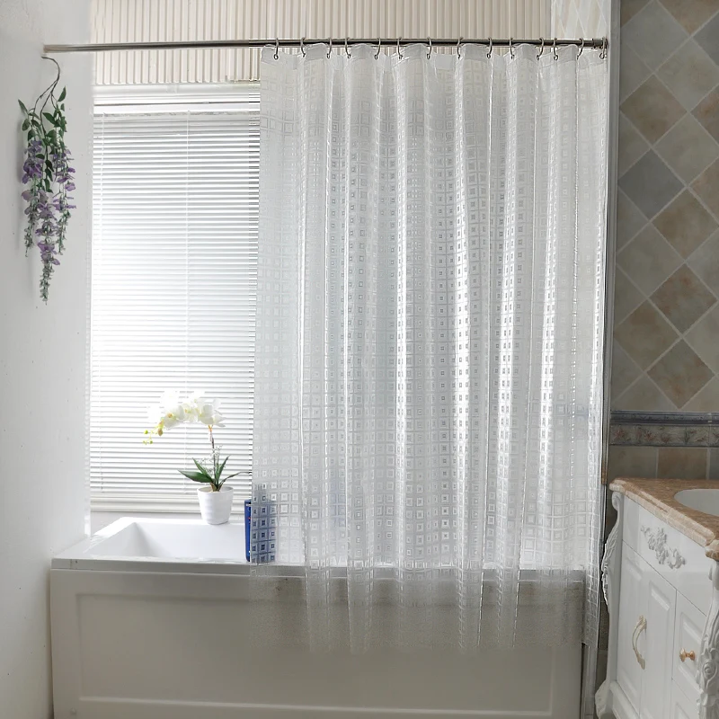 Kingart, прозрачная занавеска для дома для ванной для душа, занавеска на крючок для отеля или двойная гофрированная, водонепроницаемая, готовая душевая занавеска