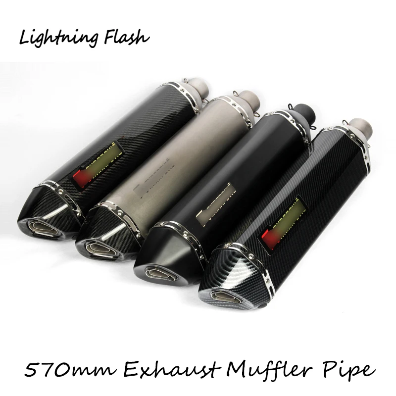 

570 mm Universal 38-51 mm Motorcycle Exhaust Muffler Pipe Tail Escape with Removable DB Killer for Dirt Bike Scooter Modified