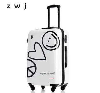 

New fashion brand luggage trolley suitcase creative boarding password rolling luggage
