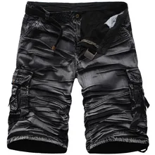 Для мужчин Летние повседневные шорты хлопок мульти карман камуфляж Для мужчин s грузовые шорты мужские свободные работа шорты человек военный короткие штаны