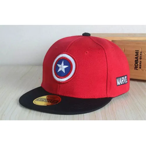 Весна Лето Snapback Кепка s дети бейсбольная кепка Marvel Мстители Капитан Америка Регулируемая косточка Snapback Кепка - Цвет: Red kids snapback