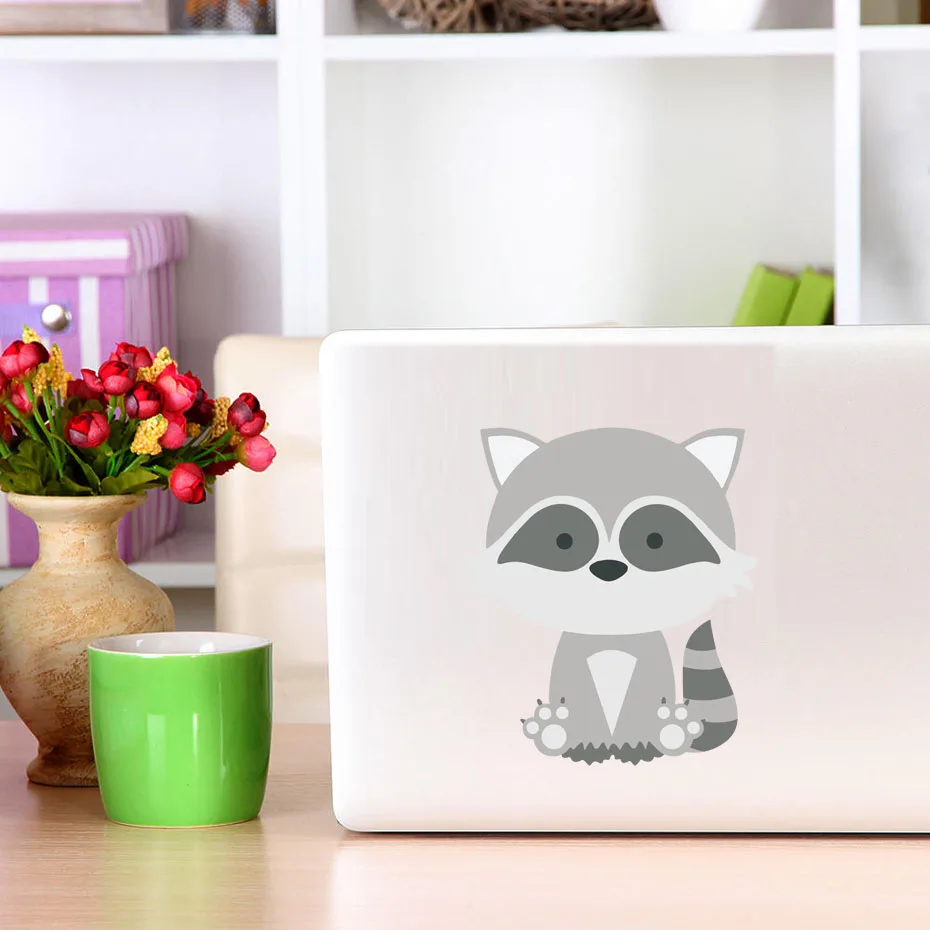 

Colorful Lovely Raccoon Funny Car Bumper Vinyl Wall Art Sticker Styling Computer Decals Laptop Decals Self Adhesive Wallpaper