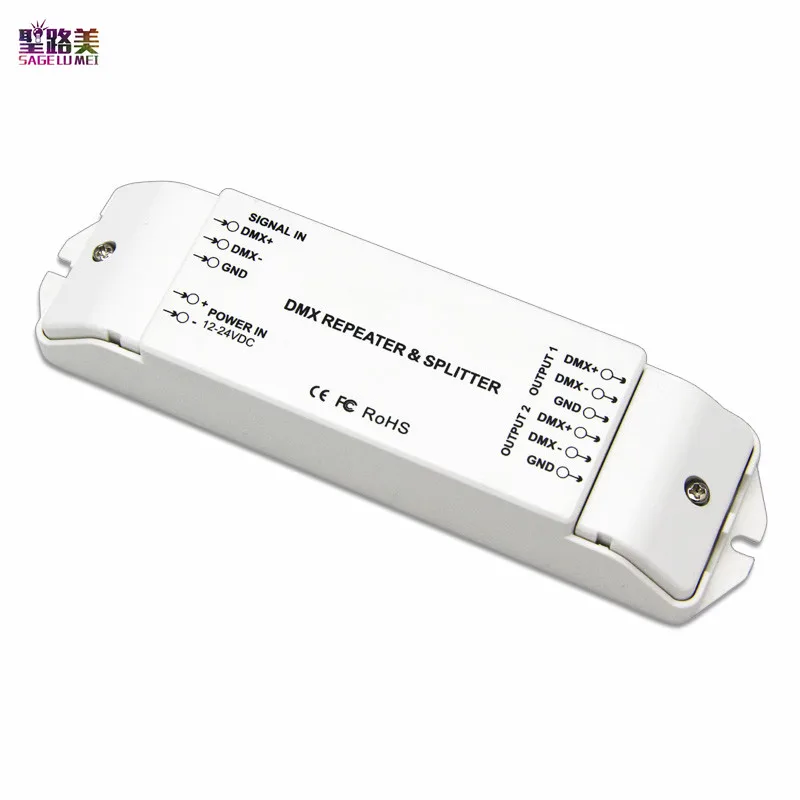 BC-812 DMX512 сигнала Мощность повторителя DMX Усилитель светодиод 1-2 выходной канал