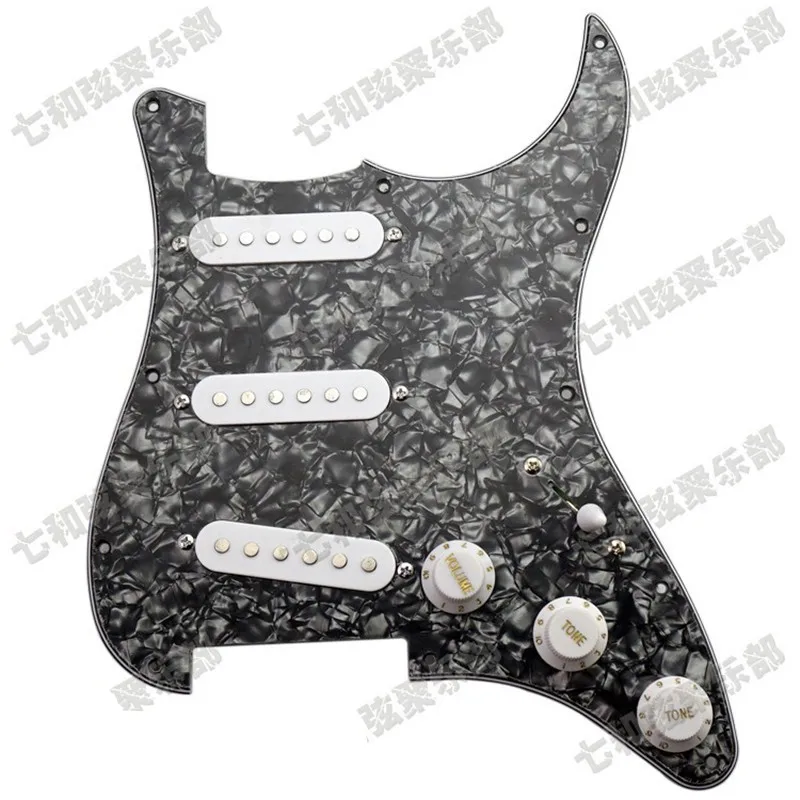 

A Set Black Pearl Electric Guitar Pickguard and SSS Loaded Prewired scratchplate Assembly Guitar Accessories