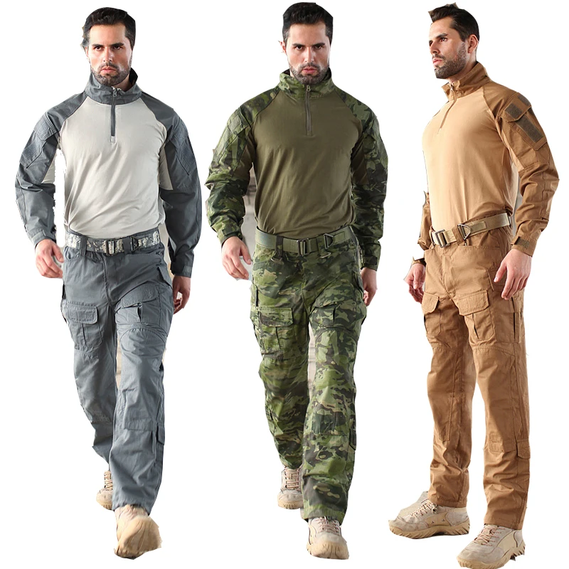 

Tactical Military Surplus Cotton Python Pattern Anti-wear Camouflage Commando Training tatico Jacket + Pants 6 Colors Sets