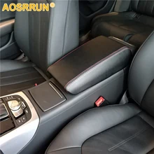 AOSRRUN чехол-подлокотник из искусственной кожи для автомобиля, автомобильные аксессуары для Audi A6 C6 C7 2005-2011 2012