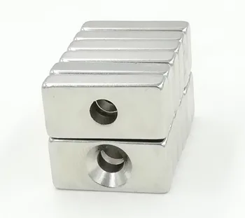 

50pcs neodymium magnet 20x10x5 mm hole 4mm Small Square power Strong magnets 20*10*5mm Rare Earth Neodymium Magnet 20x10x5mm