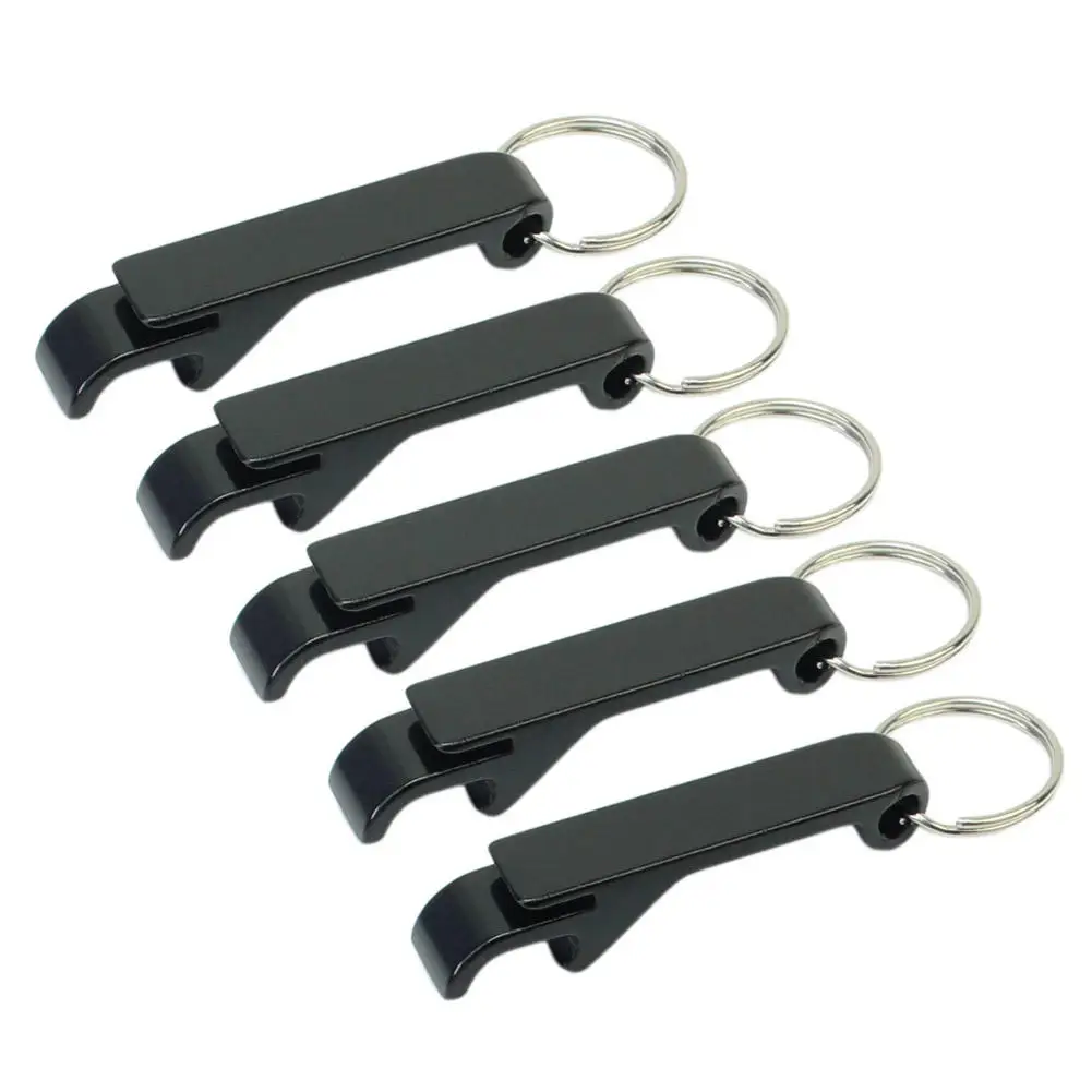 5 Pieces Black Keychain Ring Keyring Key Chain Bar Beer Bottle Caps