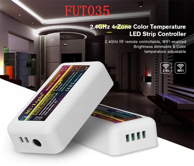 

FUT035 FUT036 FUT037 FUT038 FUT039 FUTD02 milight 2.4G single color CCT RGB RGBW DMX512 RGB+CCT dimmer led strip controller