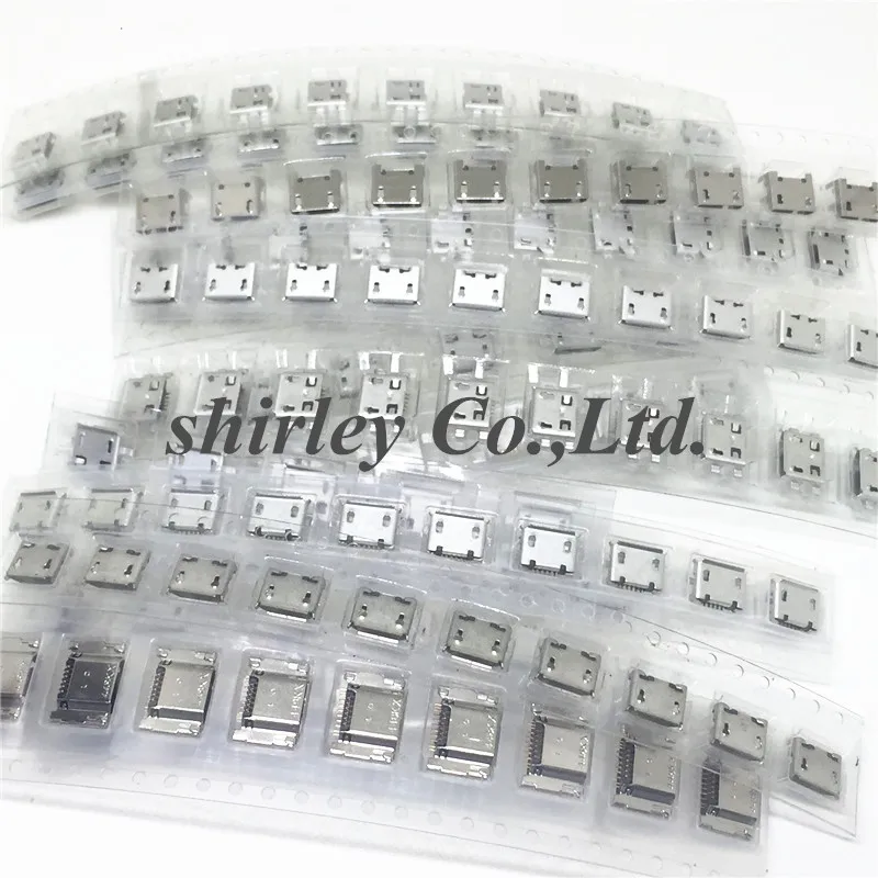 

120pcs 10pcs each for 12 kind Micro USB 5Pin jack tail socket micro usb Connector port sockect for DIY