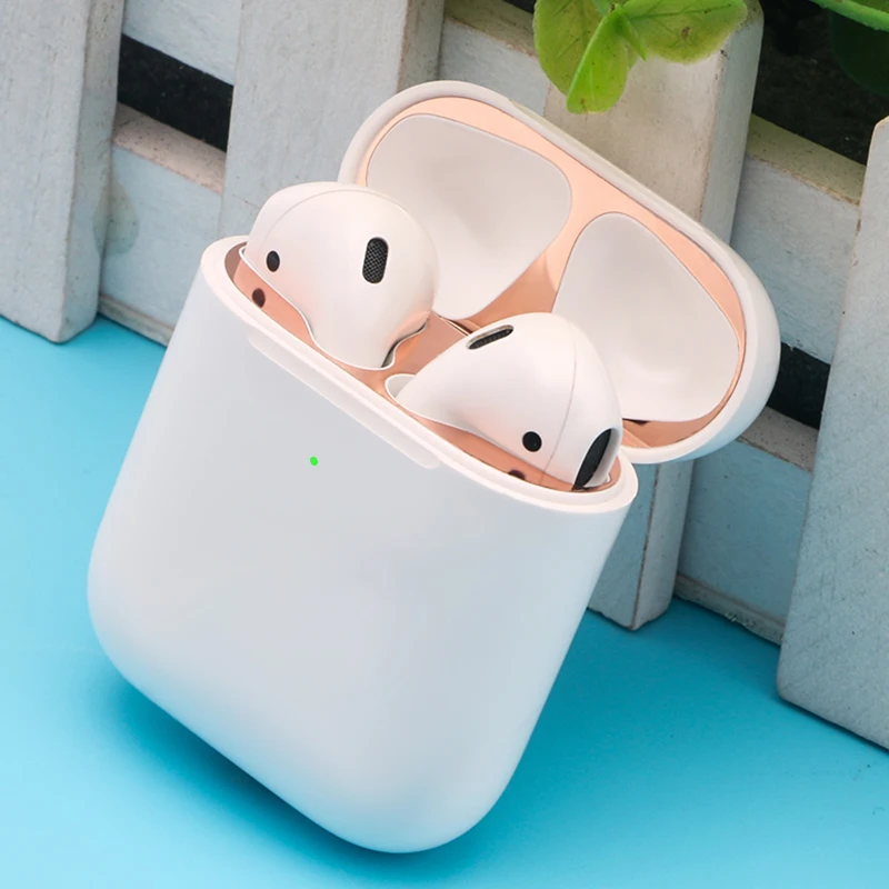 

1 Set Metal Dust Guard Protective Sticker Case for Apple AirPods Earphone Case Shell Skin Protector for AirPods Accessories