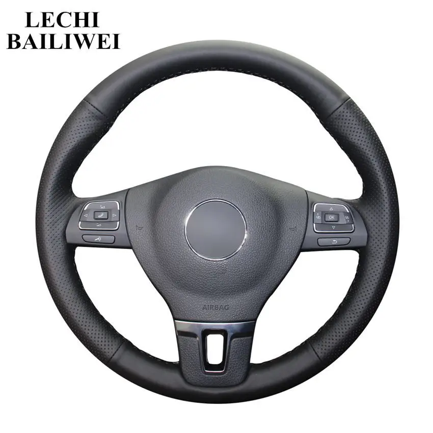 

Hand sewing PU Artificial Leather Car Steering Wheel Cover for Volkswagen Golf 6 Mk6 Jetta 6 Polo 2011 2012 2013 2014