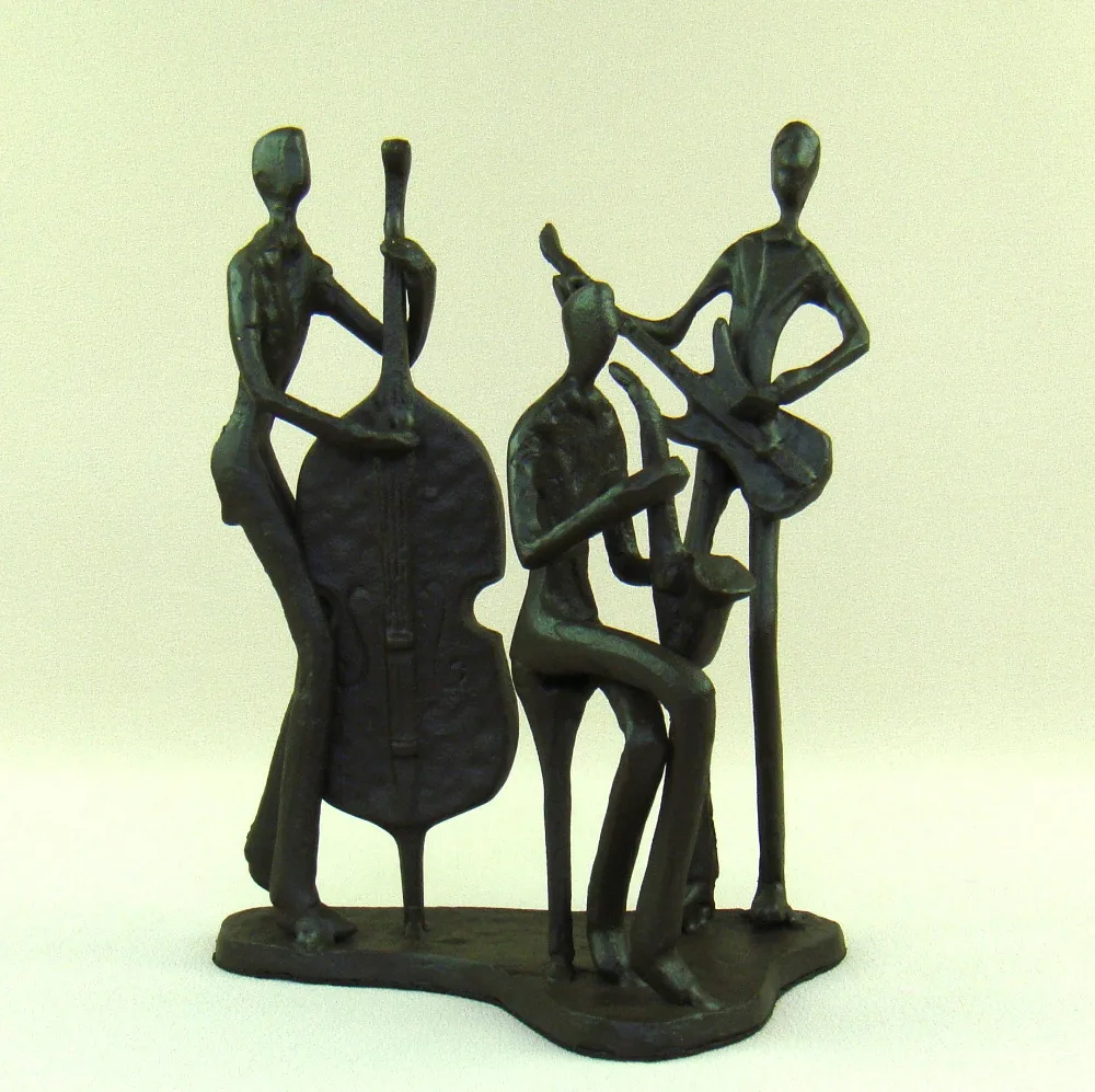 Handmade Metal Music Band Figurine Abstractive Cast Iron Orchestra