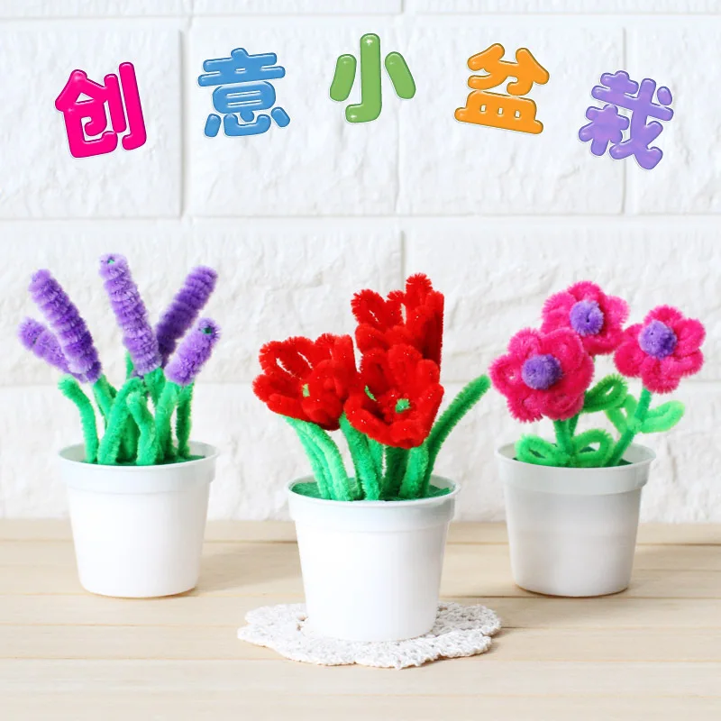 Maternelle bricolage à la main coloré en pot fleurs apprentissage précoce jouets éducatifs Montessori aides pédagogiques jouets mathématiques