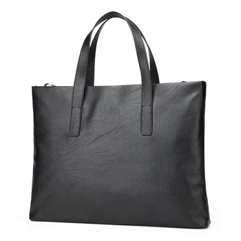 

2018 Business Men Briefcase Bag PU Leather Black Luxury Designer Laptop Bag Office Large Capacity Briefcase Gentleman Handbag
