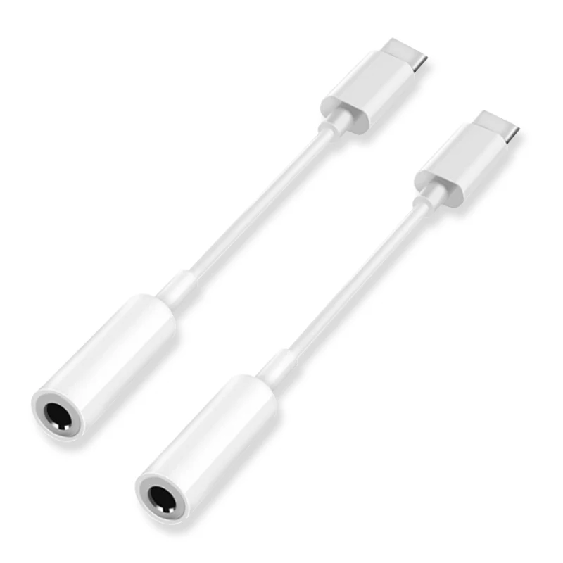 Two pcs 2 шт. usb type-C штекер 3,5 мм разъем Женский usb type C до 3,5 наушники Аудио Aux кабель адаптер конвертер для huawei P30 P20 Pro - Цвет: Two pcs