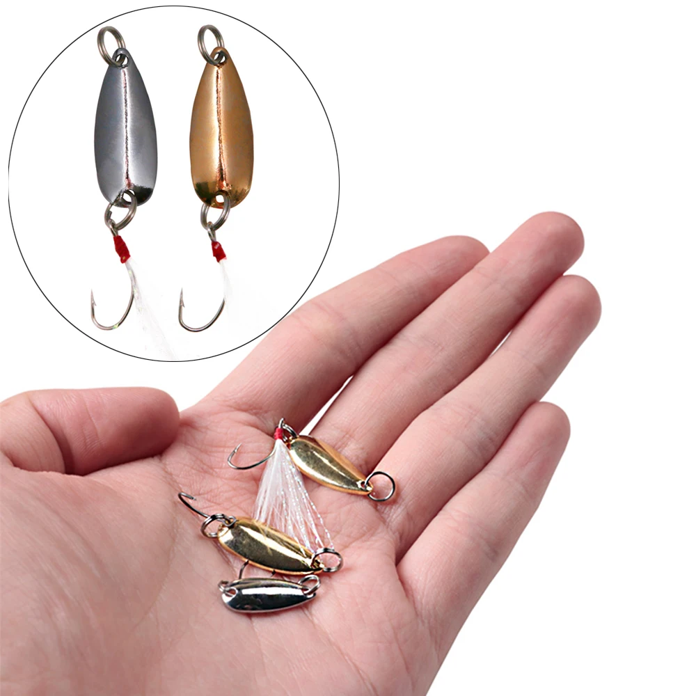 

1PC Hard Bait Spoons Fishing Lure 1g 1.5g Pesca Trout Metal Wobbler Sequins Spinner Bass Baits With Single Hook Fishing Tackle