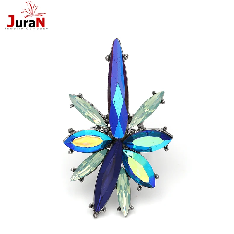 

JURAN 1 PCS Crystal Star Cocktail Rings For Women Geometric Vintage Jewelry Accessories Turkish Rhinestone Punk Rings Q2105-1