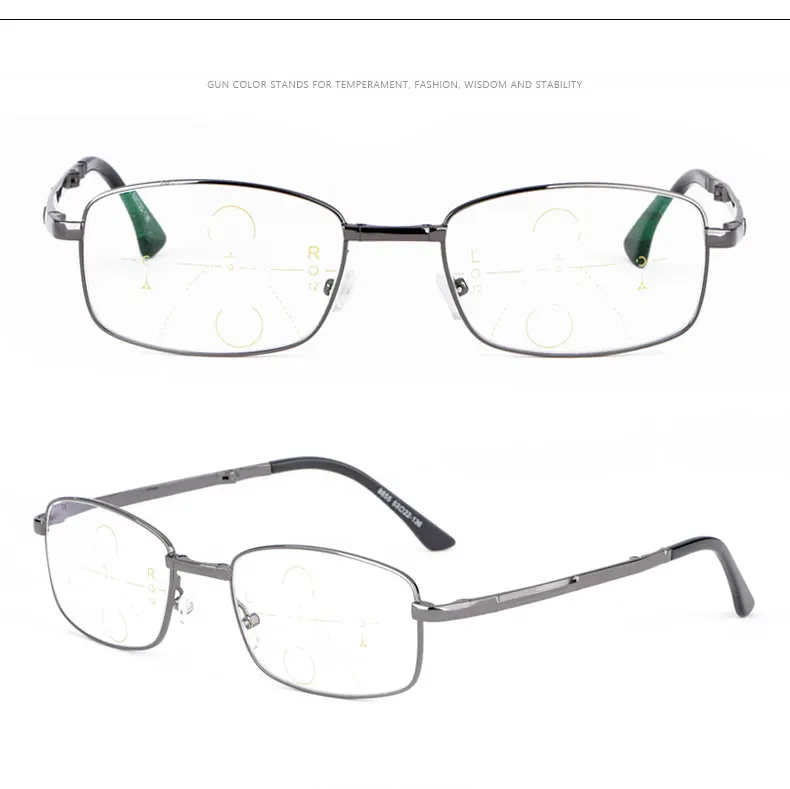 Hotochki Unisex Foldable Full Rim Alloy Frame Progressive Anti Blue Light Reading Glasses B855 - Product Image 5