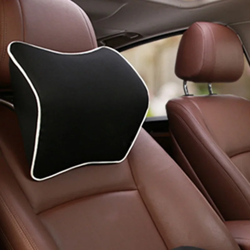 Подголовник сиденья автомобиля памяти хлопок подушка для VW Polo 9n 6r Routan Santana Scirocco Sharan Tiguan Touareg T-Roc vento t5 t3 t4 t6 - Цвет: Black