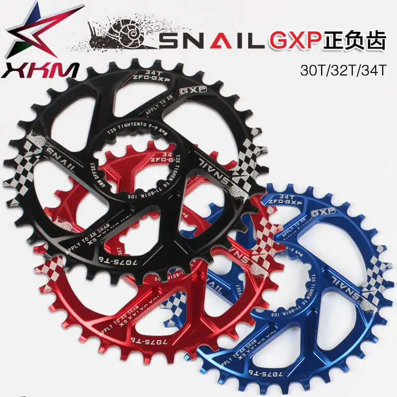 

SNAIL 30/32/34T Positive and Negative Teeth Chainwheel Cycling GXP Crankset Ring Aluminum Alloy Chainwheel 8~11S Chains 3Color