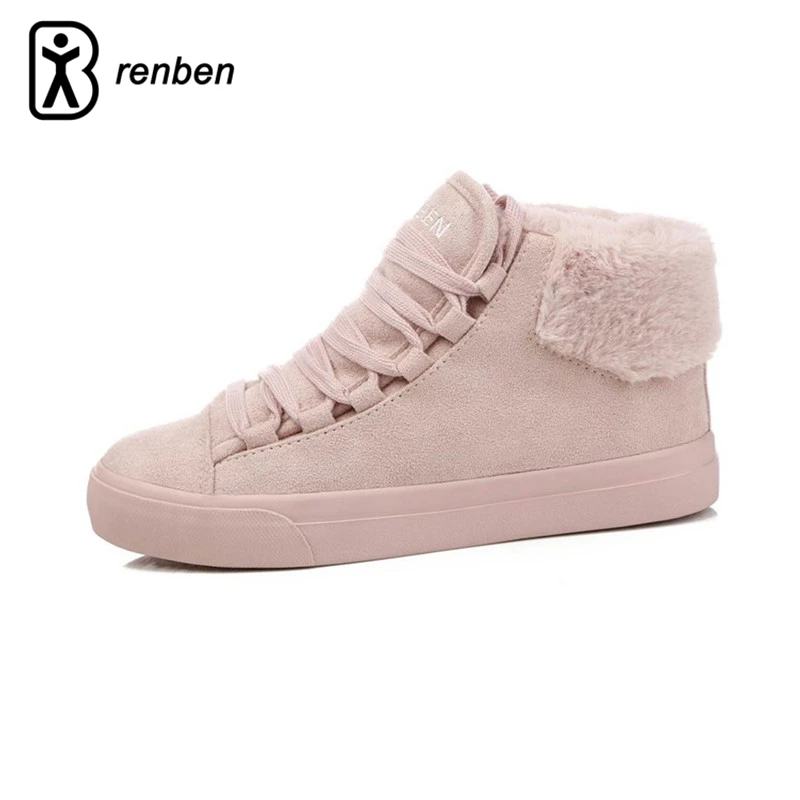 

RenBen Plush Women Warming Boots Suede Outdoor Winter Feather Casual Shoes Durable Female Snow Boots Footwear zapotos mujer