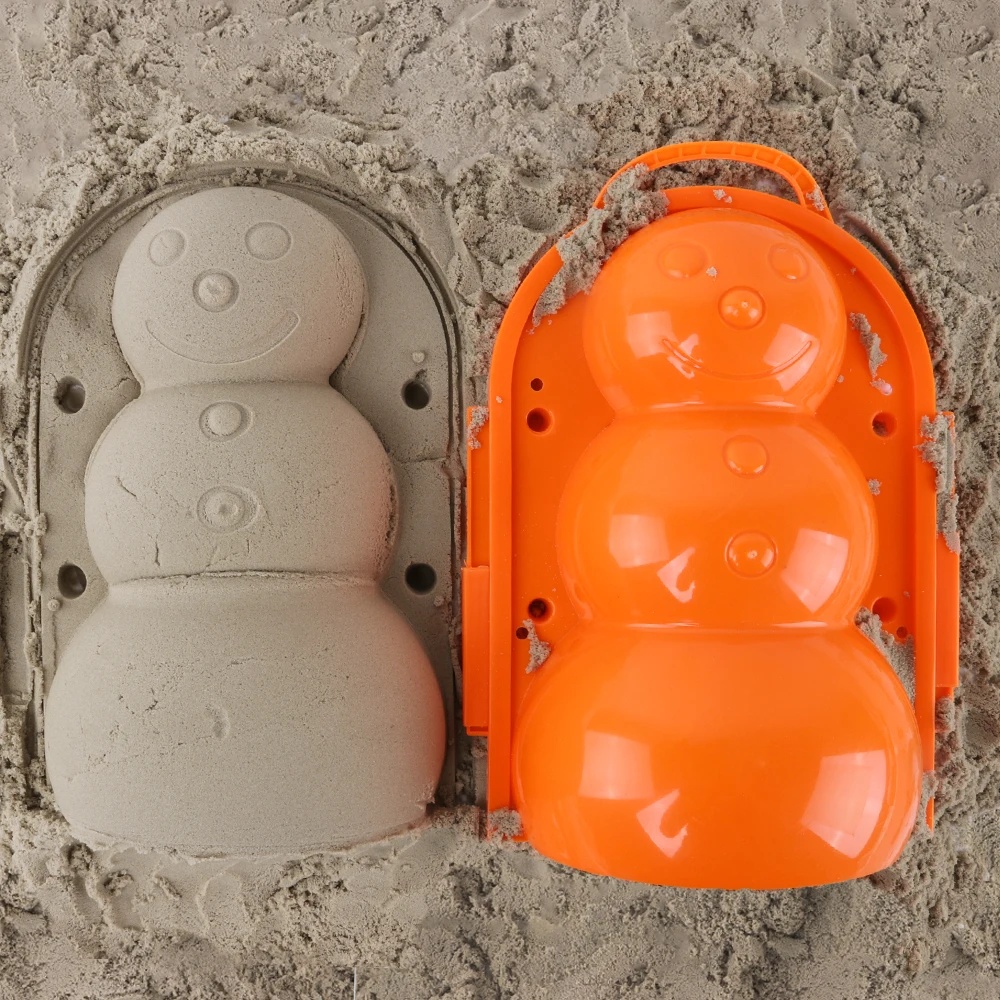 

Funny Beach Sand Game 3D Cartoon Snowman Mold Beach Snow Sand Model Children's Model Toys Children Outdoor Beach Playset