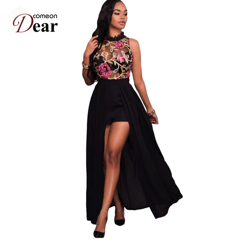 Comeondear A80415 элегантный короткий комбинезон для женщин Топ вышивка кружева прозрачные Комбинезоны Женский s комбинезон вуаль o-образным вырезом Кружевное боди