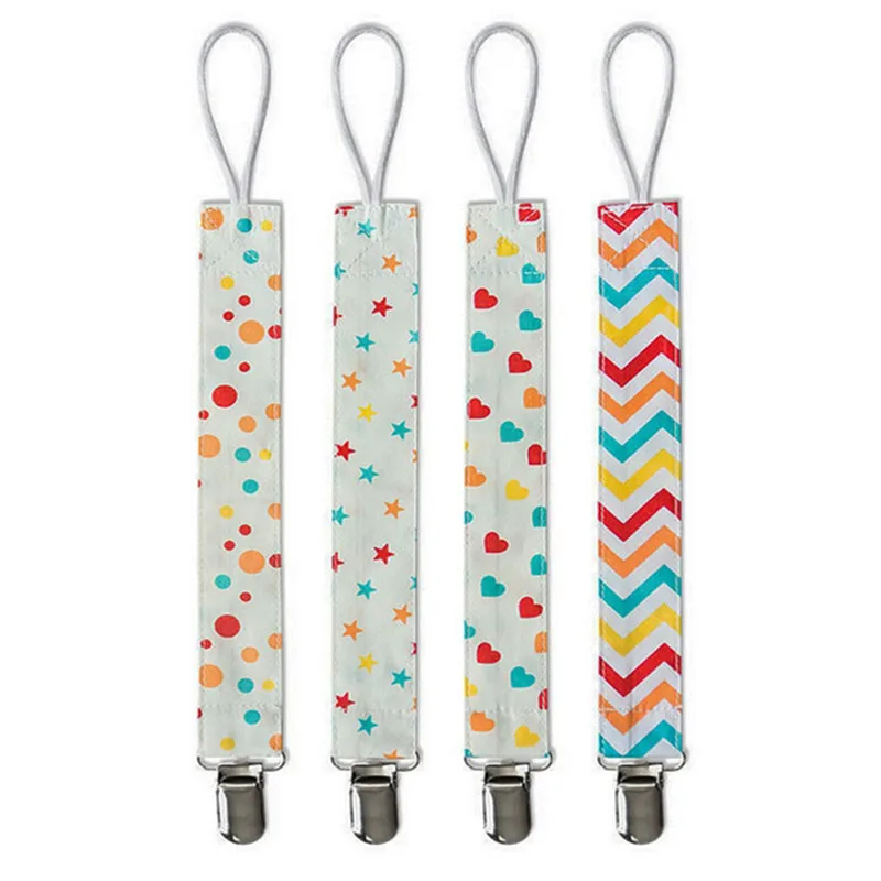 4PCS Stylish Colorful Baby Pacifier Clip High Quality Infant Soother