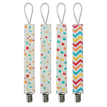 

4PCS Stylish Colorful Baby Pacifier Clip High Quality Infant Soother Holder Teething Ring Holder for Babies