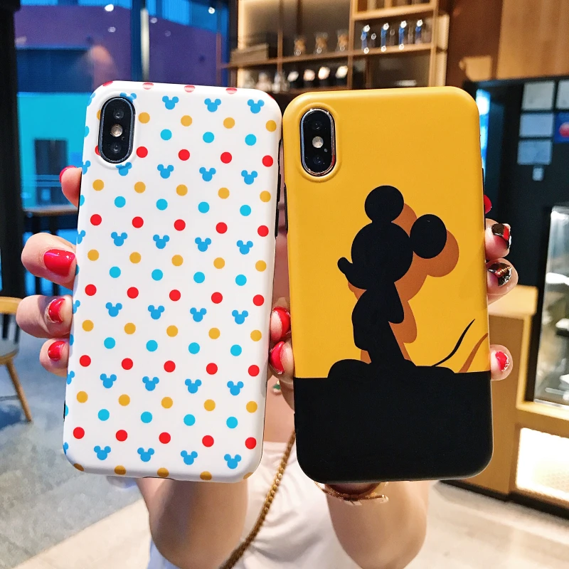 Protector de silicon con impresion 3D Mickey para iPhone