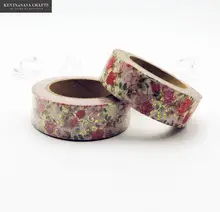 Flower Foil Washi Tape Colors Set Stationery Decorative Scotch Tape Scrapbooking Photo Album School Tools Kawaii Scrapbook Paper