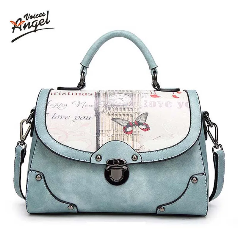 

Angel Voice Women Bag Handbag PU Leather Women Leather Handbag Casual Oil Picture Pattern Women Shoulder Bag Fashion Female Tote