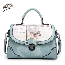 Engel Stimme Frauen Tasche Handtasche Pu-leder Frauen Leder Handtasche Lässig Öl Bild Muster Frauen Umhängetasche Mode Weibliche Tote