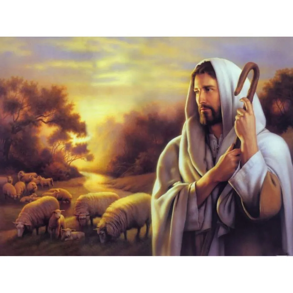 HUACAN-5D-DIY-Diamond-Painting-Religious-Jesus-Shepherd-Full-Square-Rhinestone-Cross-Stitch-Diamond-Mosaic-Christmas_