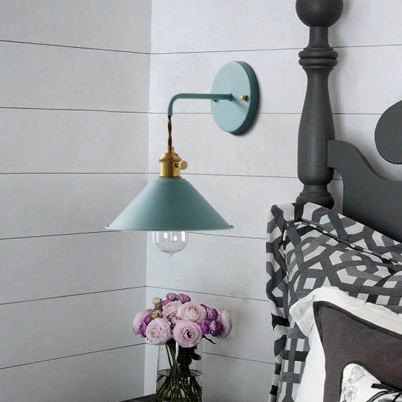Kaufen Moderne einfache eisen wand lampe land home deco wand licht LED mit 7 farben für schlafzimmer wohnzimmer restaurant cafe shop gang