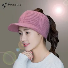 Фибоначчи осень зима кроличья шерсть вязание бейсбольные шапки для женщин Пустой Топ козырек спортивные облегающие шапки толстые теплые модные кепки