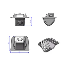 49.4*38*23.7mm Para Toyota Prius Câmera HD CCD retrovisor Do Carro Da Câmera 170 graus wide view linhas de 520TVL visão noturna à prova d’ água