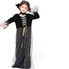 Queen Cosplay Costume Children Holiday Performance Show Black Clothing Girl Drama Role Playing Dress Halloween Costumes for Kids kids cosplay star wars the force awakens imperial stormtrooper role playing costumes uniforms performance performance clothing