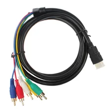 Черный 1,5 м HDMI Male до 5 RCA Male RGB Аудио Видео AV компонентный кабель-адаптер