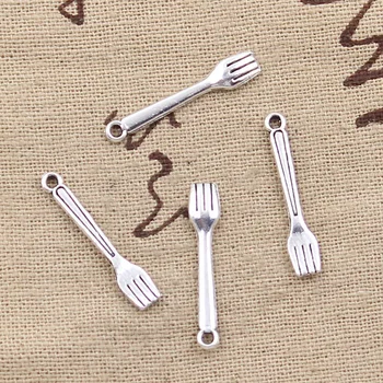 

30pcs Charms Kitchen Fork 25x5mm Antique Making Pendant fit,Vintage Tibetan Bronze Silver color,DIY Handmade Jewelry