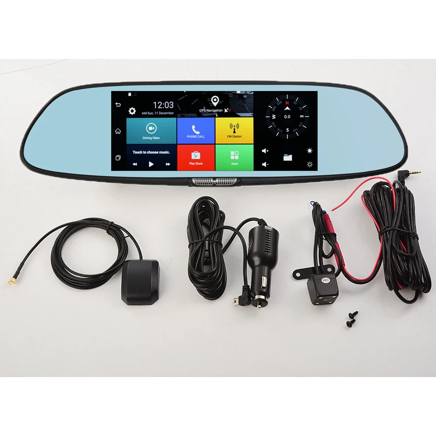 Otstrive 7 дюймов 3g WiFi Android 5 0 зеркало gps DVR FHD 1080 P Bluetooth видеорегистратор с двойным