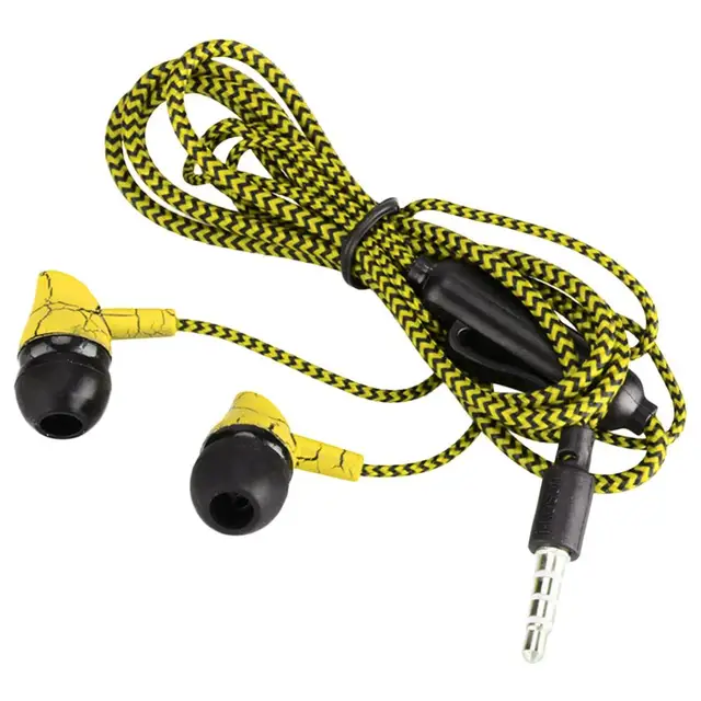 Wired 3.5mm Crack Earphone Fashion Design Nylon Braided Cloth Rope