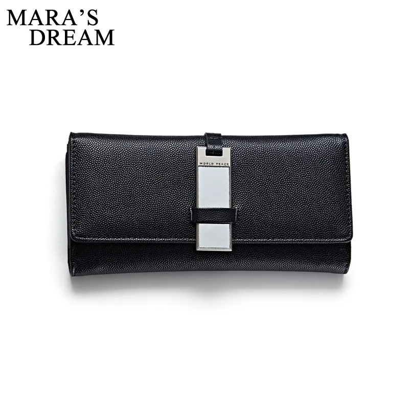 

Mara's Dream 2017 New Women Wallets female cards holders metal mirror hasp PU wallet coin purses girl Long Wallet lady wallets