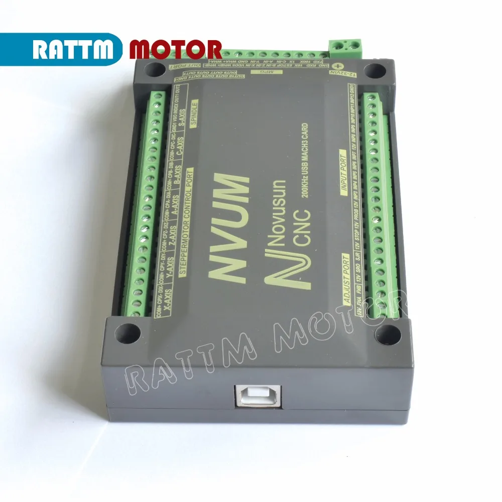  Controlador CNC 3 4 5 6 Axis NVUM 200KHZ MACH3 tarjeta de Control de movimiento USB para Servomotor